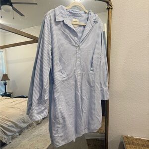 Abercrombie & Fitch Light Blue Striped Shirt-Dress